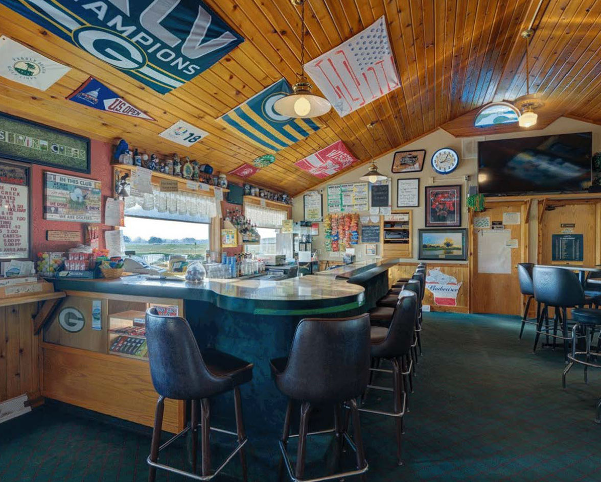 Inside Spring Creek Golf Center clubhouse