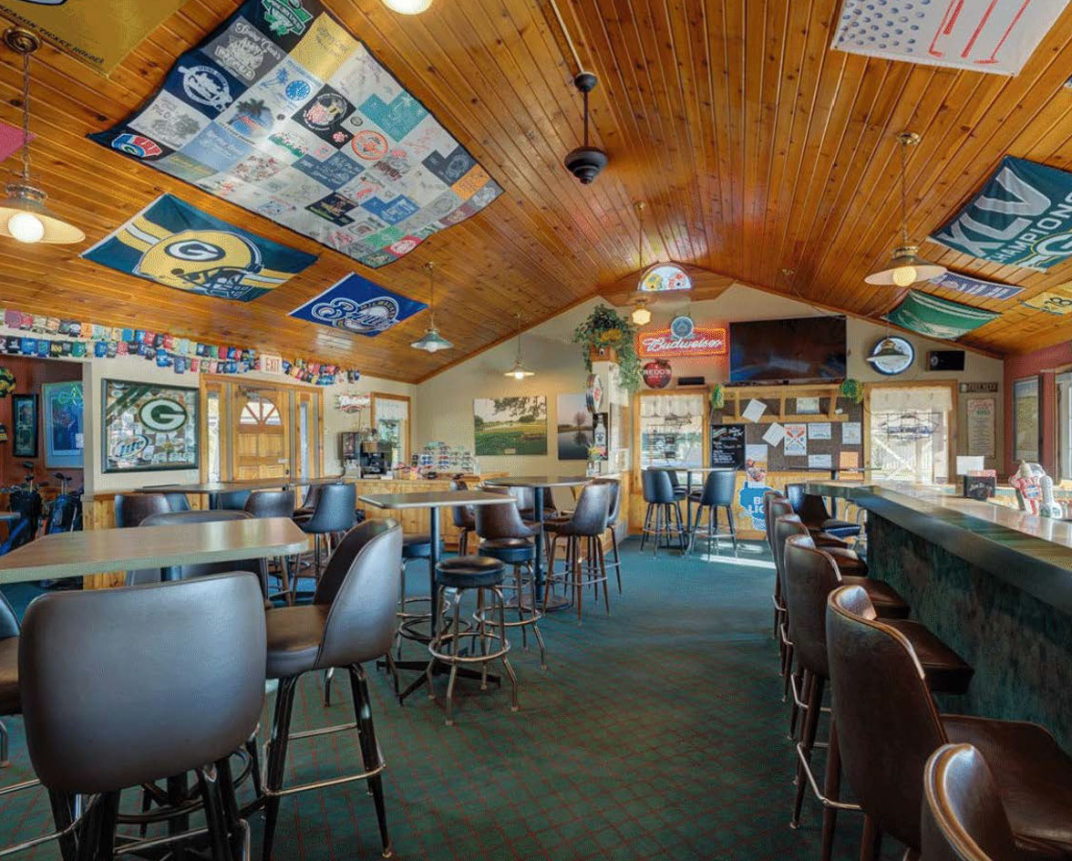 Inside Spring Creek Golf Center clubhouse