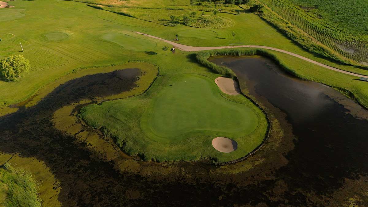 Arial overview of the golf course at Spring Valley Golf Center